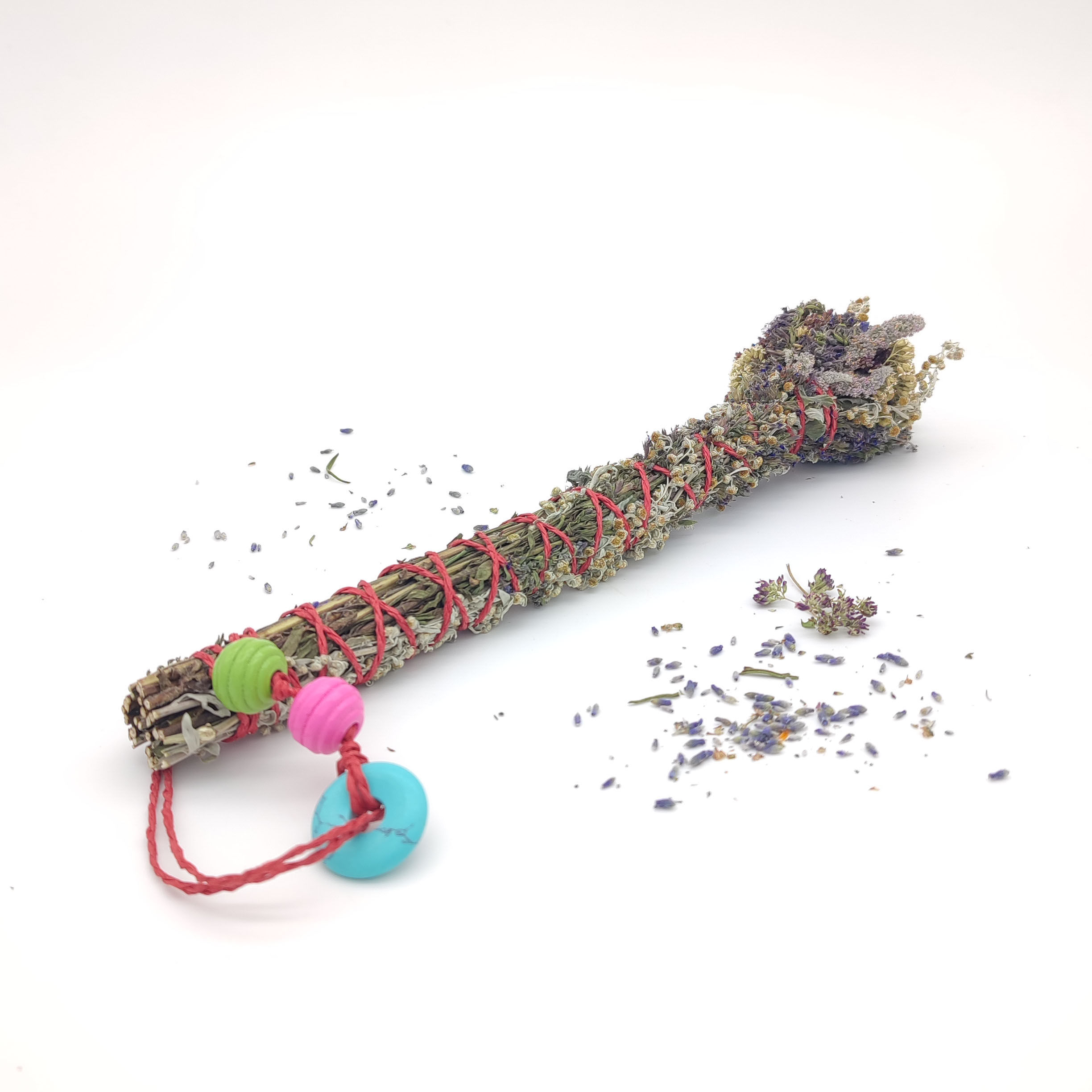 Vykuřovací svazek sedm bylin s ochranným kamenem tyrkys